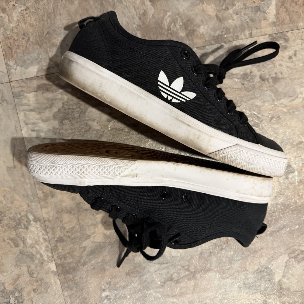 Adidas Nizza Trefoil Black Mens Size 6 Low Top Athletic Skate Shoes FW5185 - Picture 4 of 6